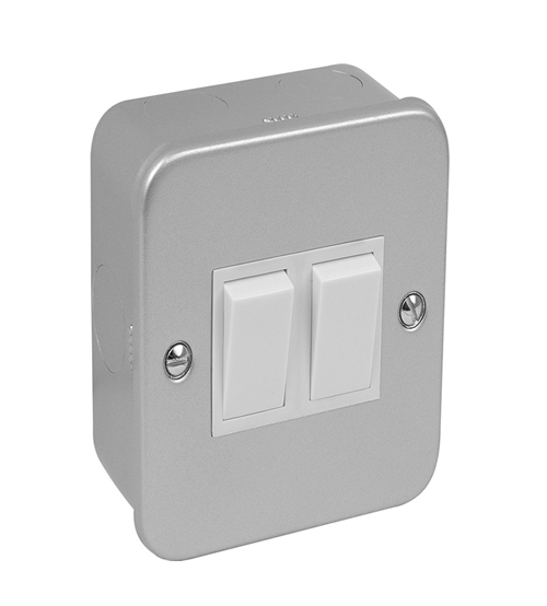 Volex Metal Clad 2gang Switch